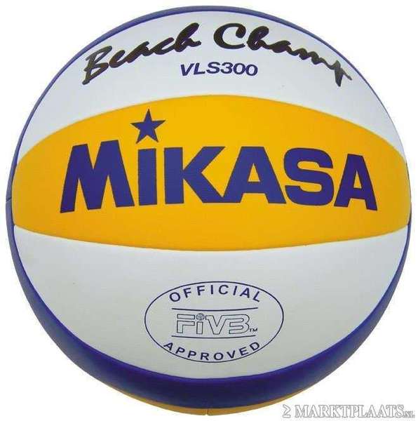 Mikasa VLS300 Volleybal in de Beachvolley set met net en palen volley sets beach van Gameballs
